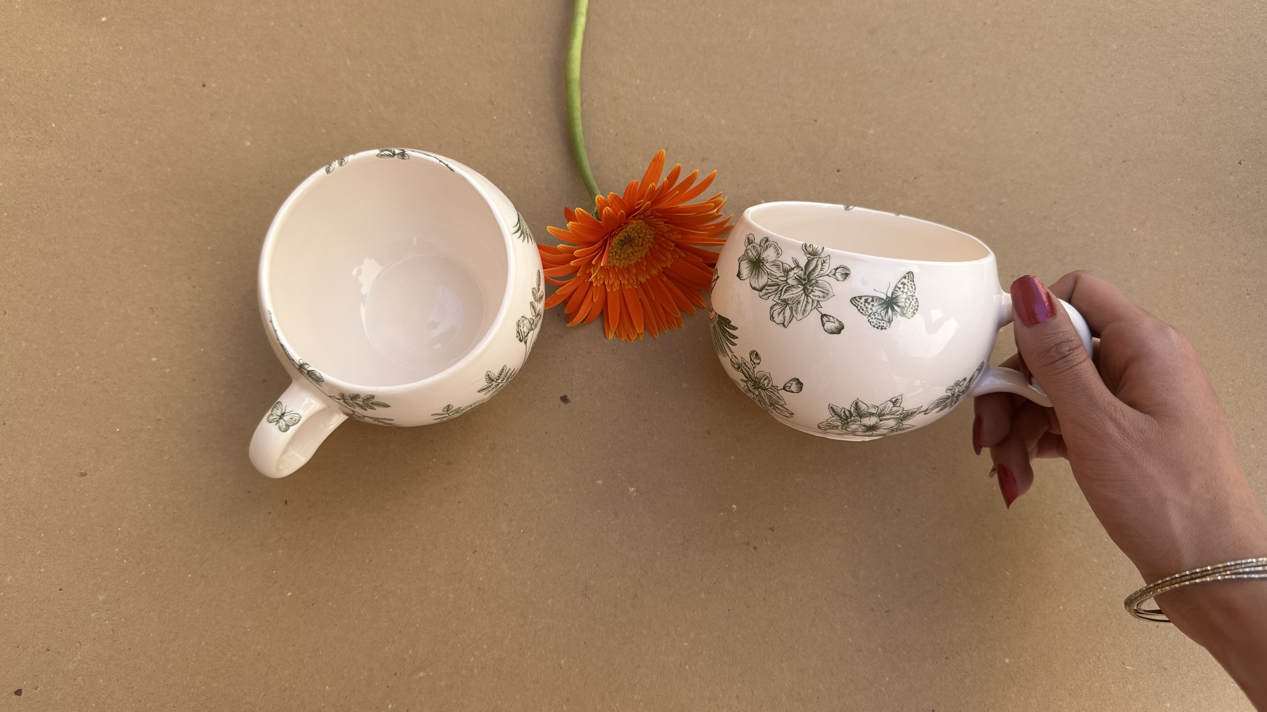 ست فنجان و قندان سرامیکی